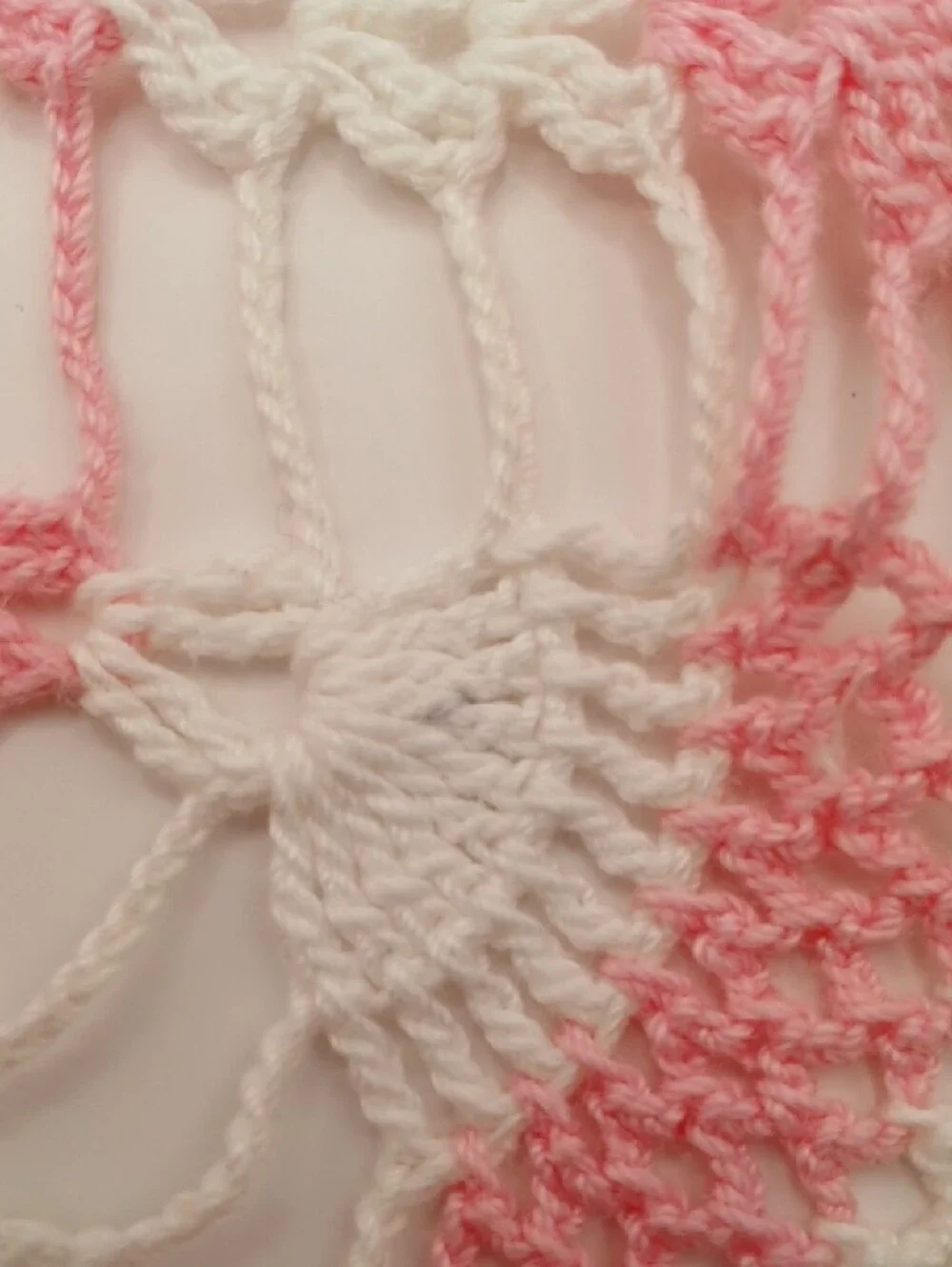 Handmade Pink & White Crochet Doily 20